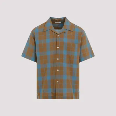 Universal Works Camp Shirt Seasand Taki Check In Blue