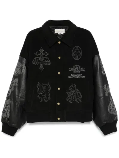 Untitled Artworks Angel Of Death Varsity Bomber Jacket In Kk