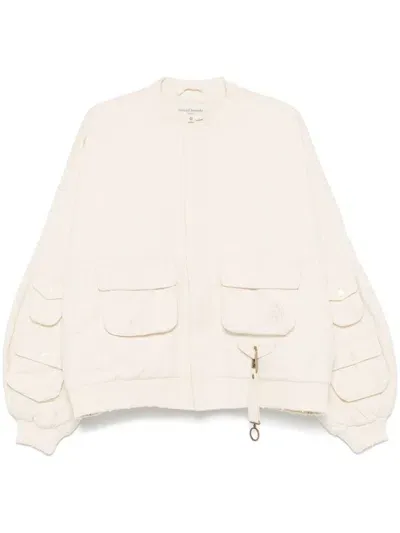 Untitled Artworks Washed Cargo Bomber Jacket In Beige