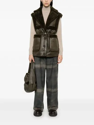 Urbancode Belted Gilet In Green