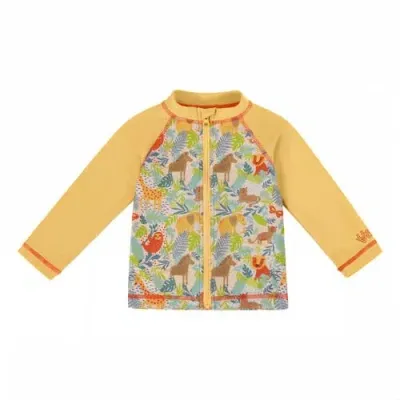 Uv Skinz Kids'  Full Zip Rashguard In Jungle Friends