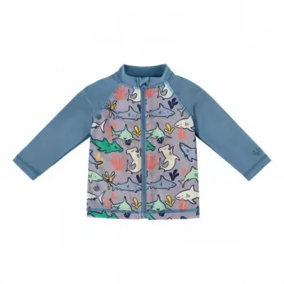 Uv Skinz Kids'  Full Zip Rashguard In Reef Sharks