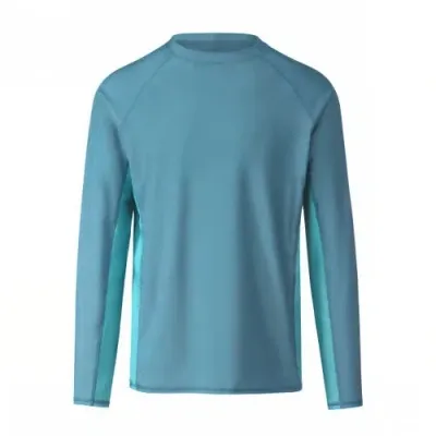 Uv Skinz Long Sleeve Crew Sun & Swim Shirt In Baltic/lagoon