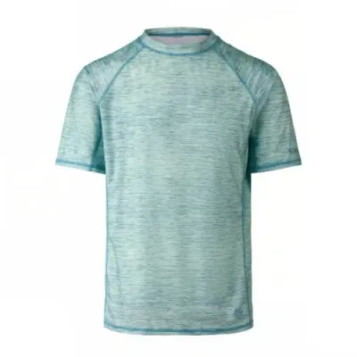 Uv Skinz Short Sleeve Crew Sun & Swim Shirt In Lagoon Jaspe