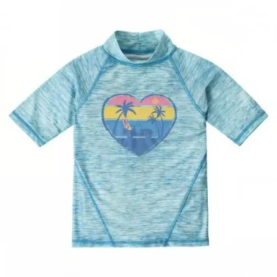 Uv Skinz Kids'  Short Sleeve Sport Sun & Swim Shirt In Lagoon Malibu Cruisin