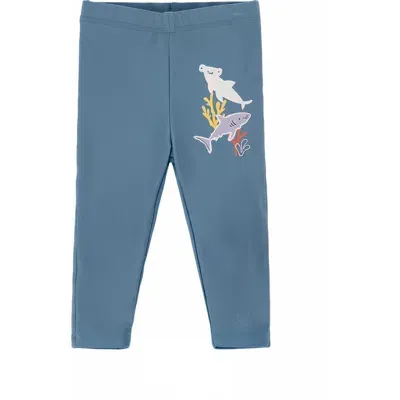 Uv Skinz Kids'  Swim Leggingz In Baltic Reef Shark