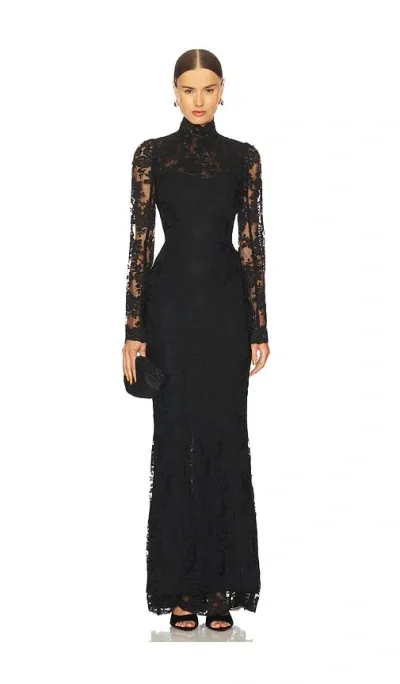 V. Chapman Jules Dress In Black Chantilly Lace