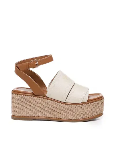 V73 80mm Wedge-heel Sandals In Neutrals