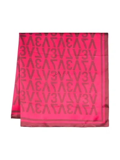 V73 Logo-print Scarf In Red