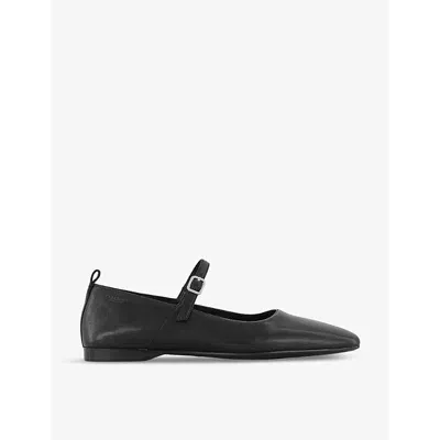 Vagabond Delia Leather Mary Jane Flats In Black