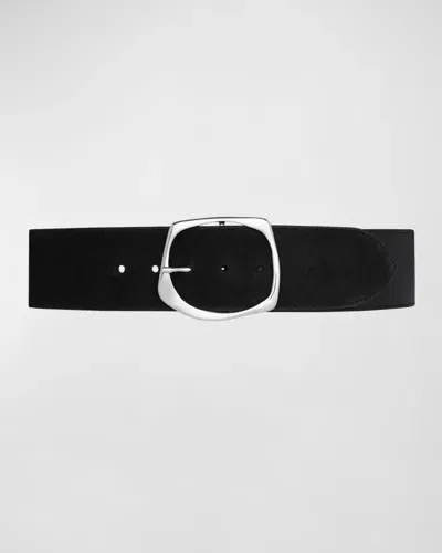 Vaincourt Paris La Petillante Twisted Leather & Suede Belt In Black