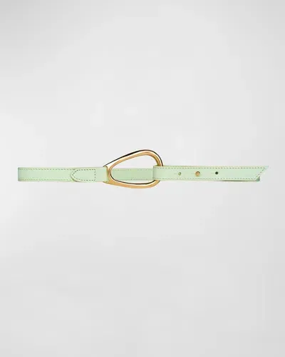 Vaincourt Paris L'adorable Small Pebbled Leather Belt In Mint