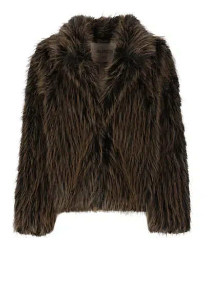 Valentini 1972 Eco Silver Fox Coat In Brown