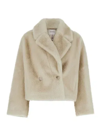 Valentini 1972 Eco Mink Cropped Jacket In Neutrals