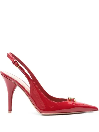 Valentino Garavani V Logo The Bold Edition Sling Back Pump In Red