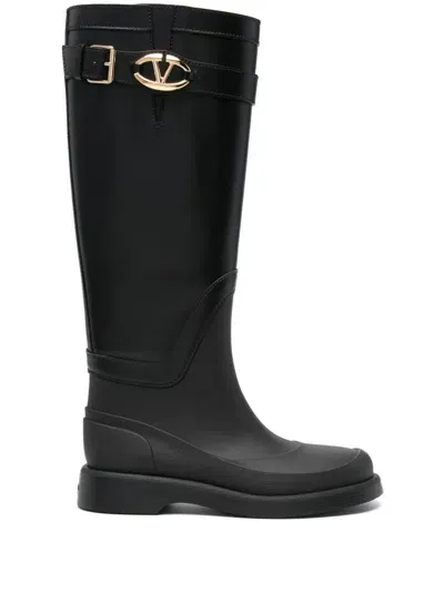 Valentino Garavani 30mm Vlogo-signature Boots In Black