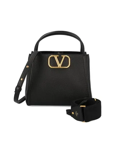 Valentino Garavani Valentino Alltime Logo Plaque Tote Bag In Black