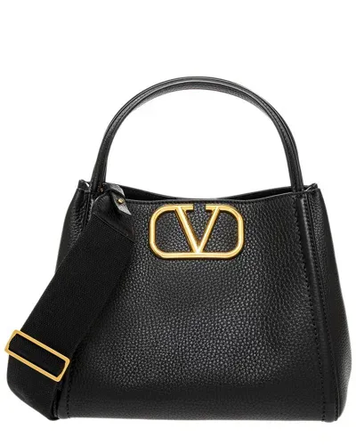 Valentino Garavani Alltime Medium Leather Handbag In Black