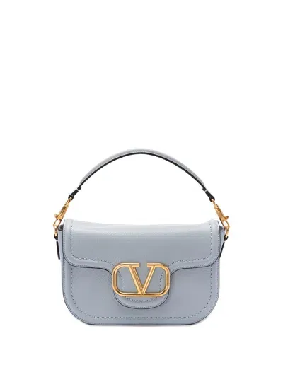 Valentino Garavani Alltime Grained Leather Top Handle Bag In Light Blue