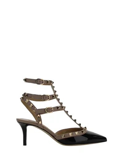 Valentino Garavani Ankle Strap | Rockstud | T. 65 | Vernice In Black