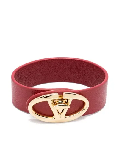 Valentino Garavani Armband Mit Vlogo-schnalle In Red