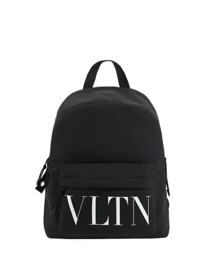 Valentino Garavani Backpack | Vltn | Technic Nylon/print Vl In Nero/bianco