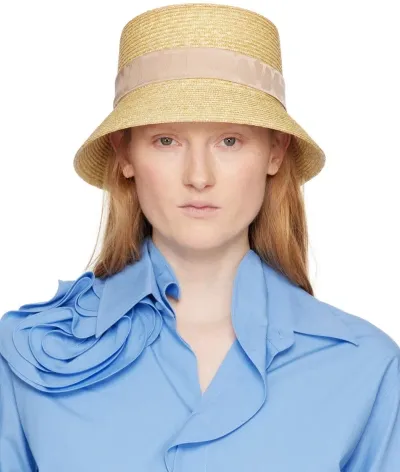 Valentino Garavani Beige Iconographe Twilly Bucket Hat