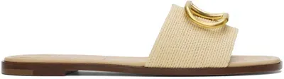 Valentino Garavani Beige Vlogo Sandals In 0ne Naturale