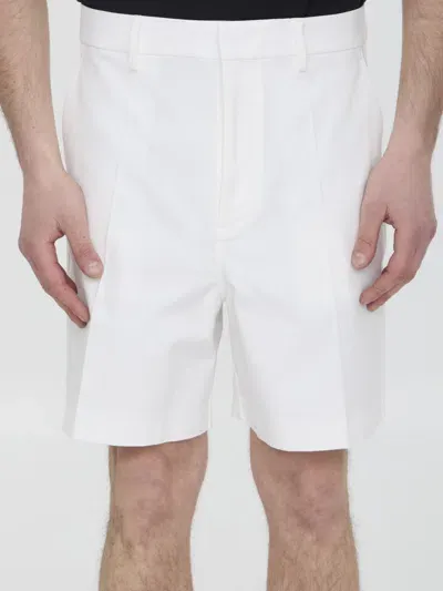 Valentino Bermuda Shorts With V Detail In White