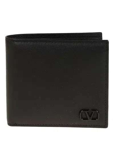 Valentino Garavani Billfold Wallet Only Card Mini Vlogo Signature In Black