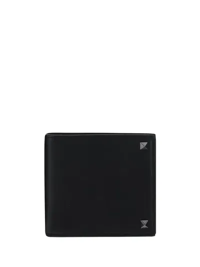 Valentino Garavani Billfold Wallet Only Card | Rockstud | V In Nero