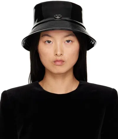 Valentino Garavani Black Coated Bucket Hat In Wqx Nero/black Ruthe