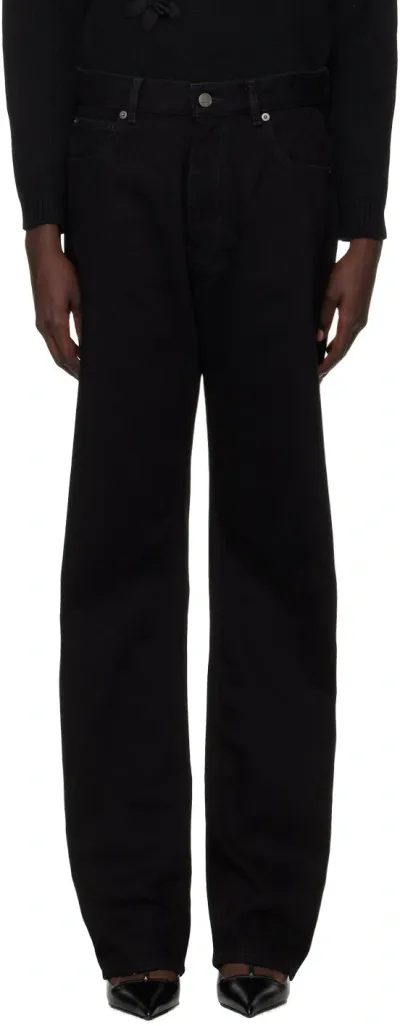 Valentino Black Five-pocket Jeans In 0no Nero