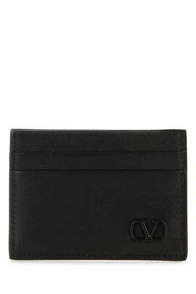 Valentino Garavani Black Vlogo Signature Card Holder