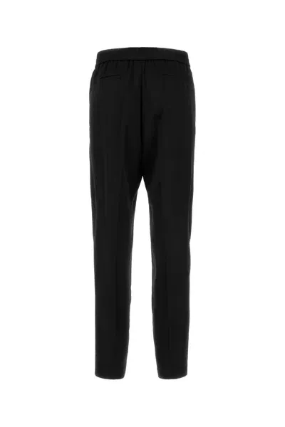 Valentino Black Satin Pant In Blue