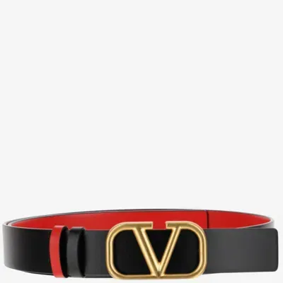 Valentino Garavani Vlogo Signature Reversible Belt In Black