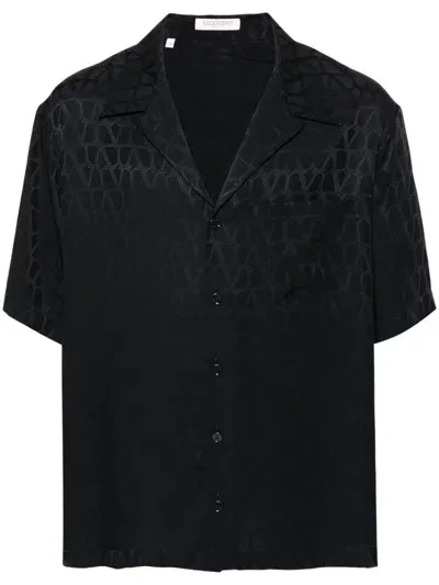 Valentino Toile Iconographe-pattern Silk Shirt In Azul