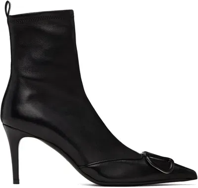 Valentino Garavani Black Vlogo Boots In 0no Nero