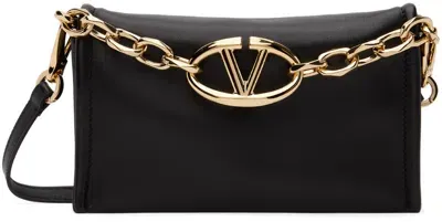 Valentino Garavani Black Vlogo Chain Clutch Bag In 0no Nero