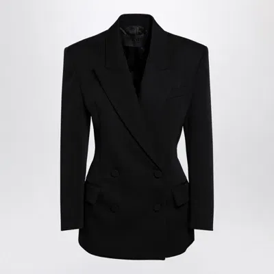 Valentino Black Wool Double-breasted Jacket Women