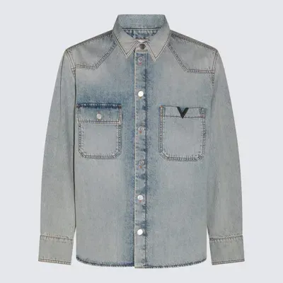 Valentino Blue Cotton Denim Shirt