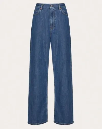 Valentino Blue Medio Denim Trousers Woman Denim 28