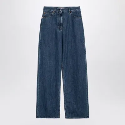 Valentino Blue Wide Denim Jeans Women