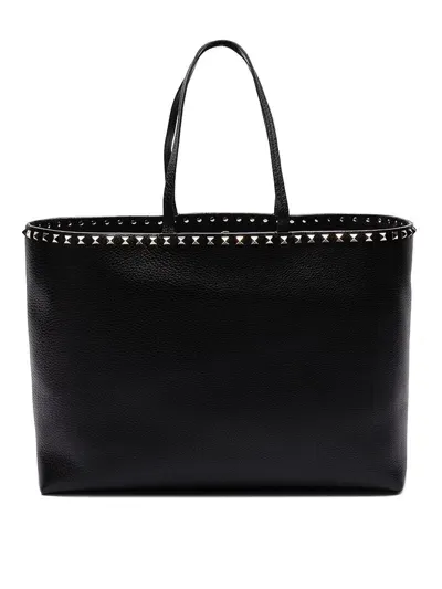 Valentino Garavani Rockstud Tote Bag In Black