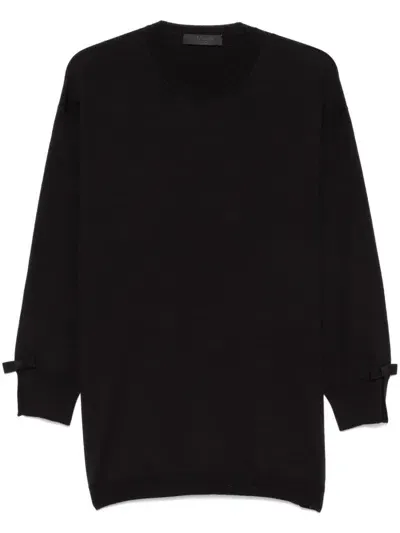 Valentino Bow-cuffs Sweater In Black