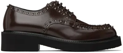 Valentino Garavani Brown Gentleglam Derbys In Kg8 Fondant