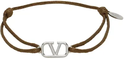 Valentino Garavani Brown Vlogo Signature Bracelet In N58 Tobacco