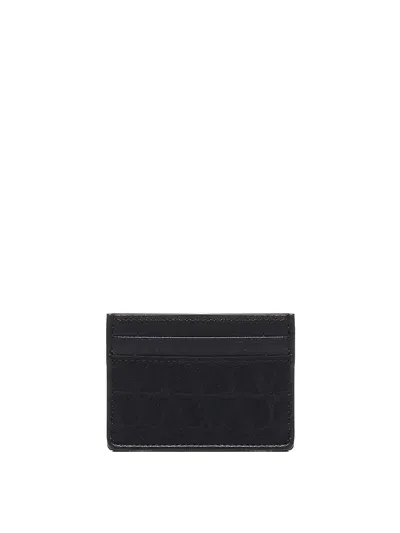 Valentino Garavani Calfskin Card Holder In Negro