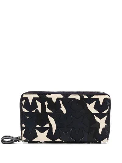 Valentino Garavani Camouflage Star Patch Wallet In Black