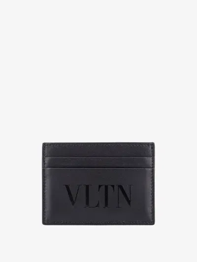 Valentino Garavani Logo Card Holder In Nero